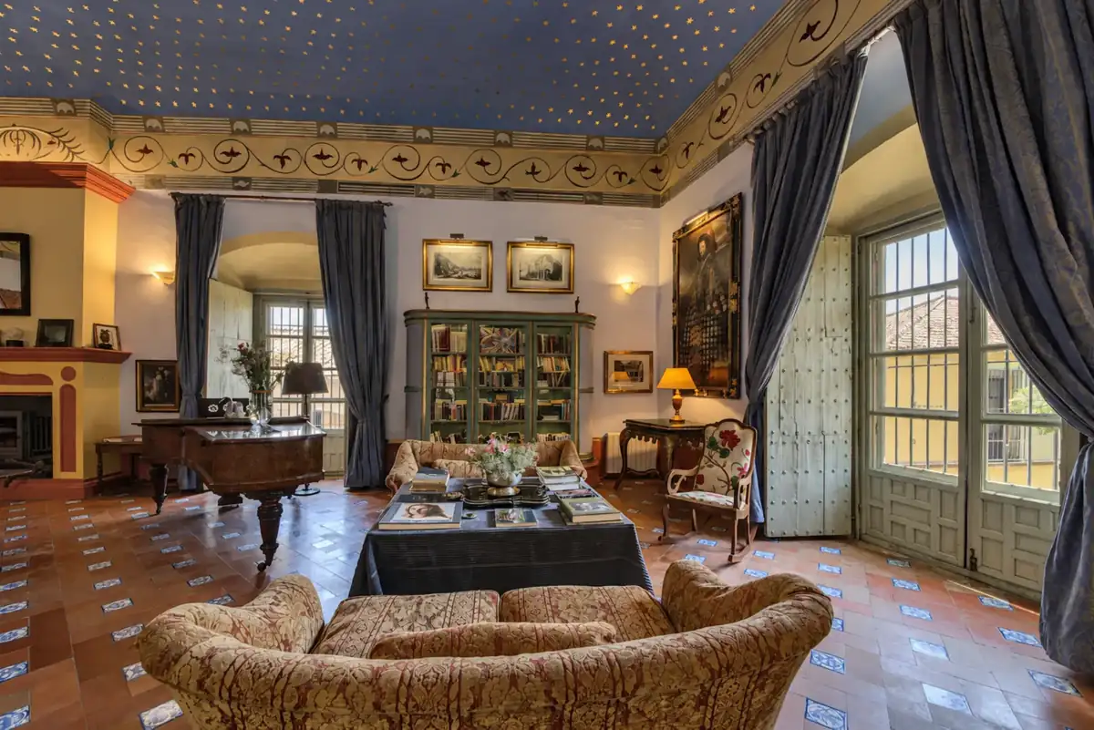 A lounge with traditional furnishings
